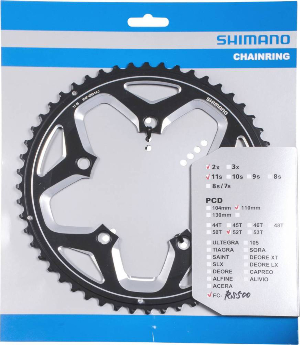 Shimano FC-RS500 MJ Lánctányér 52 Fog - fekete