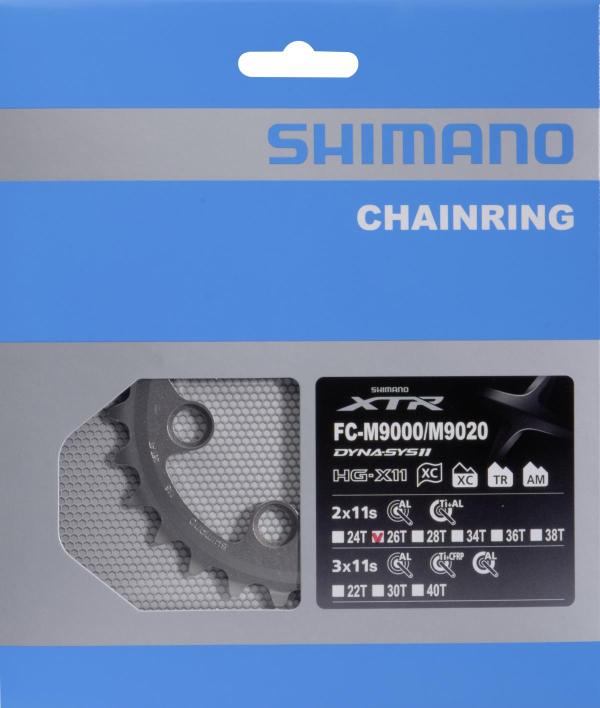 Shimano XTR FC-M9000 Lánctányér Dupla Rendszerhez 26 Fog - ezüst