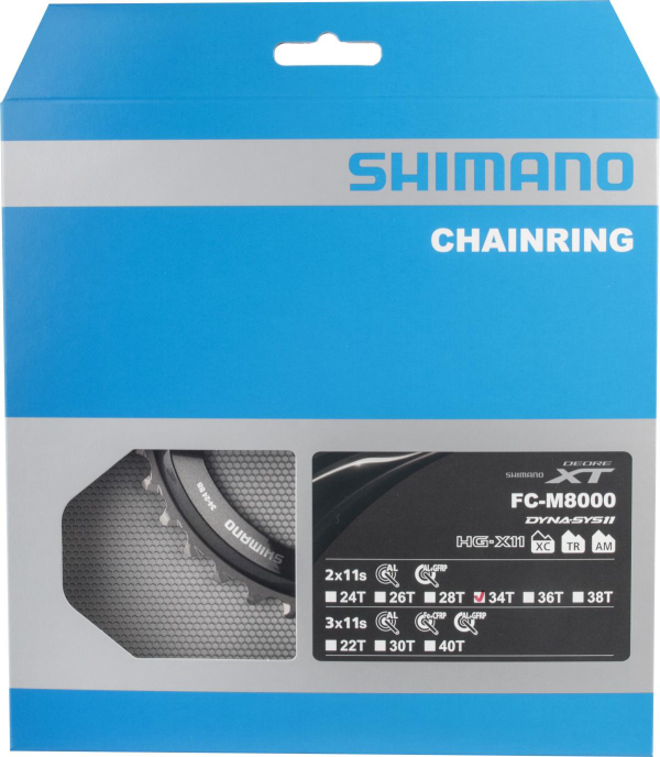 Shimano XT FC-M8000 Lánctányér Dupla Rendszerhez 34 Fog - fekete
