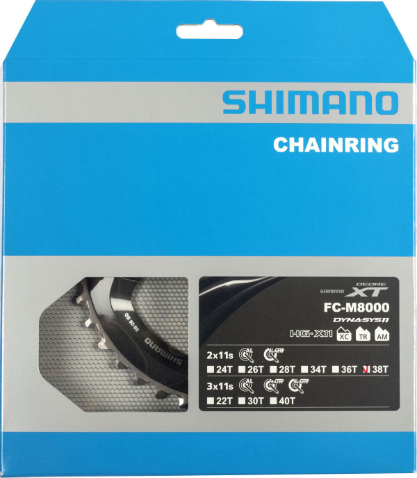Shimano XT FC-M8000 Lánctányér Dupla Rendszerhez 38 Fog - fekete