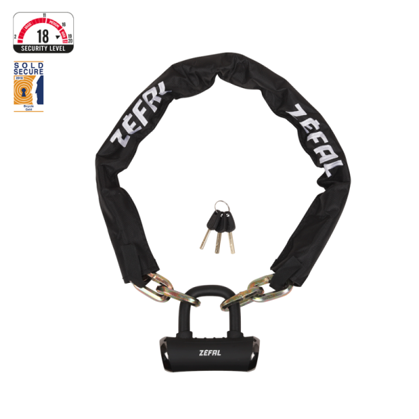 Zefal K-Traz M18 Láncos Kerékpár Zár 10X1100mm - fekete