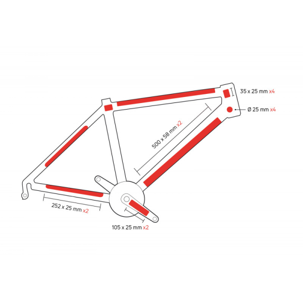 Zefal Protector L Vázvédő Komplett Matricaszett Kerékpárra 14Db-Os