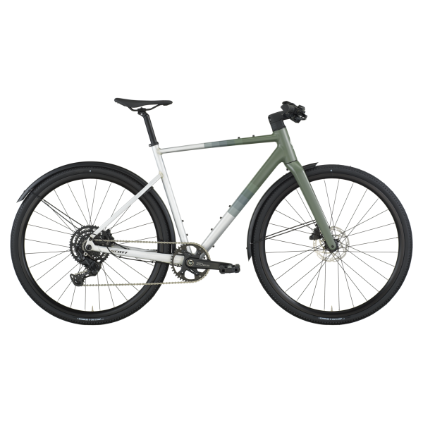 Scott Metrix 30 EQ Városi Kerékpár - Alloy Silver / Wenge Green - ezüst - zöld