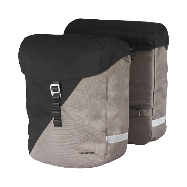 Racktime Vida 2 Részes Kerékpár Túratáska 2x12L Snapit Carbon Black/Stone Grey - fekete - szürke