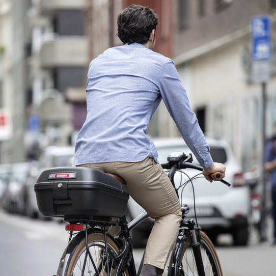 Klickfix Citybox Premium Racktime Nagyméretű Levehető Kerékpáros Hátsó Doboz - fekete