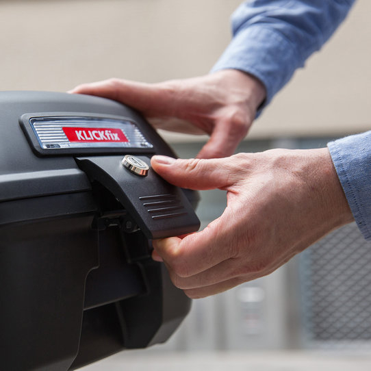 Klickfix Citybox Premium Racktime Nagyméretű Levehető Kerékpáros Hátsó Doboz - fekete