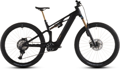 Cube Stereo Hybrid ONE44 HPC AT 800 27,5 Elektromos Fully MTB Kerékpár - carbon´n´gold - fekete