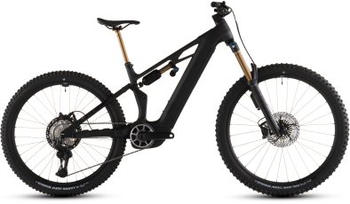 Cube Stereo Hybrid ONE77 HPC AT 800 29/27,5 Elektromos Fully MTB Kerékpár - carbon´n´gold - fekete