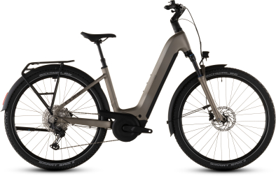 Cube Nuride Hybrid Pro 800 Easy Entry Elektromos Offroad Cross Trekking Kerékpár - flashstone´n´chrome - barna