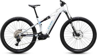 Cube Stereo Hybrid ONE44 HPC Pro 800 metallicwhite´n´blue 29 2027 Elektromos Fully Mountain Bike Kerékpár - fehér