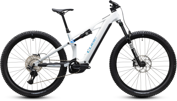Cube Stereo Hybrid ONE44 HPC Pro 800 metallicwhite´n´blue 29" 2027 Elektromos Fully Mountain Bike Kerékpár - fehér
