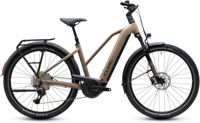 Cube Nuride Hybrid Pro 800 cappuccino´n´black 28 2027 Elektromos Offroad Cross Trekking Trapeze Kerékpár - barna