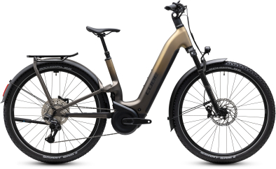 Cube Nuride Hybrid ONE11 HPC SLX 800 goldenbrown´n´black 28 2027 Elektromos Offroad Cross Trekking Easy Entry Kerékpár - arany