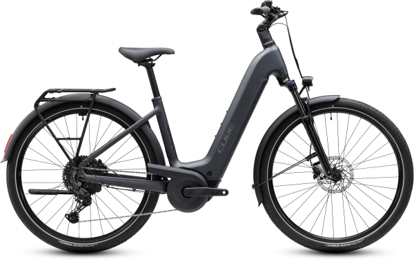 Cube Touring Hybrid ONE 600  grey´n´coolgrey 28" 2027 Elektromos Onroad Trekking Easy Entry Kerékpár - sötétszürke