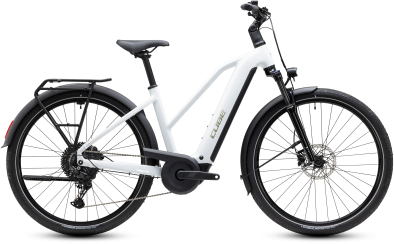 Cube Touring Hybrid ONE 600 metallicwhite´n´chrome 28 2027 Elektromos Onroad Trekking Trapeze Trapeze Kerékpár - fehér
