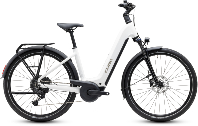 Cube Touring Hybrid ONE 600 metallicwhite´n´chrome 28 2027 Elektromos Onroad Trekking Easy Entry Kerékpár - fehér