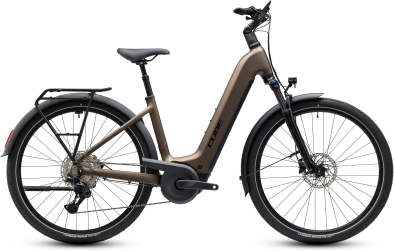 Cube Touring Hybrid Pro 800 metallicumbra´n´black 28 2027 Elektromos Onroad Trekking Easy Entry Kerékpár - barna