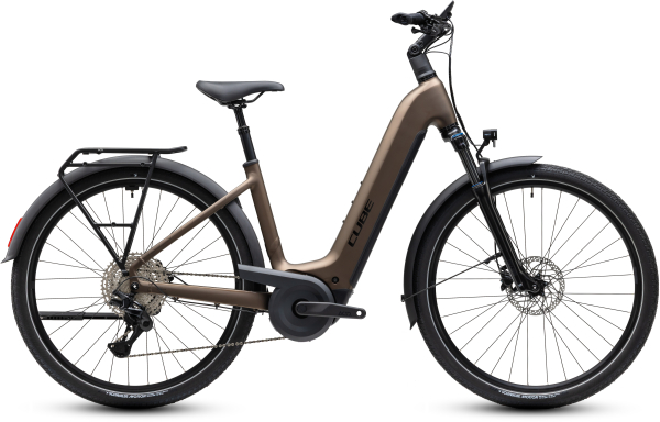 Cube Touring Hybrid Pro 800 metallicumbra´n´black 28" 2027 Elektromos Onroad Trekking Easy Entry Kerékpár - barna