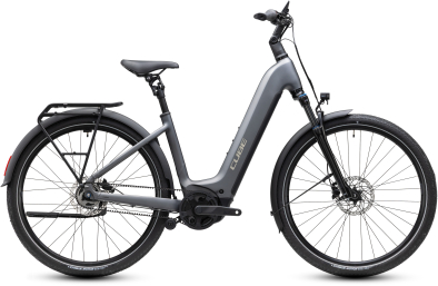 Cube Touring Hybrid Deluxe SLX 800 slabgrey´n´chrome 28 2027 Elektromos Onroad Trekking Easy Entry Kerékpár - szürke