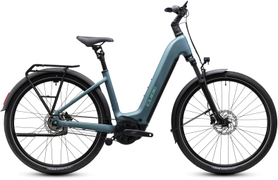 Cube Touring Hybrid Deluxe SLX 800 greengranit´n´green 28 2027 Elektromos Onroad Trekking Easy Entry Kerékpár - világoskék