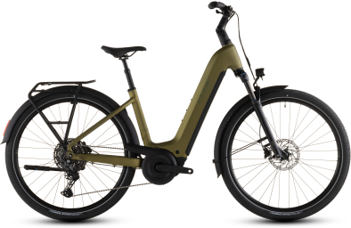 Cube Touring Hybrid Pro 800 Easy Entry Elektromos Onroad Trekking Kerékpár - goldenlime´n´black - zöld