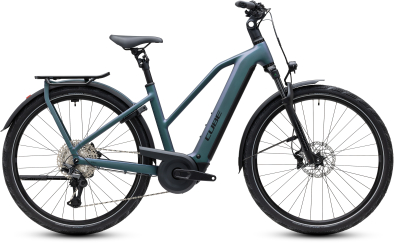 Cube Kathmandu Hybrid Pro 800 smaragdgrey´n´black 28 2027 Elektromos Onroad Trekking Trapeze Kerékpár - világoskék