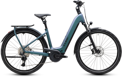 Cube Kathmandu Hybrid Pro 800 smaragdgrey´n´black 28 2027 Elektromos Onroad Trekking Easy Entry Kerékpár - világoskék