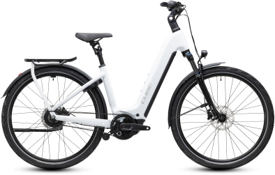 Cube Kathmandu Hybrid Deluxe Pro 800 metallicwhite´n´chrome 28 2027 Elektromos Onroad Trekking Easy Entry Kerékpár - fehér