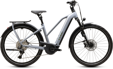 Cube Kathmandu Hybrid EXC 800 slategrey´n´chrome 28 2027 Elektromos Onroad Trekking Trapeze Kerékpár - világosszürke