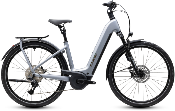 Cube Kathmandu Hybrid EXC 800 slategrey´n´chrome 28" 2027 Elektromos Onroad Trekking Easy Entry Kerékpár - világosszürke