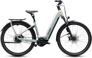 Cube Kathmandu Hybrid Deluxe EXC 800 glintsand´n´black 28 2027 Elektromos Onroad Trekking Easy Entry Kerékpár - világosszürke