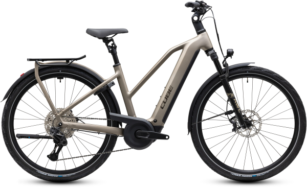 Cube Kathmandu Hybrid SLX 800 flashstone´n´chrome 28" 2027 Elektromos Onroad Trekking Trapeze Kerékpár - barna