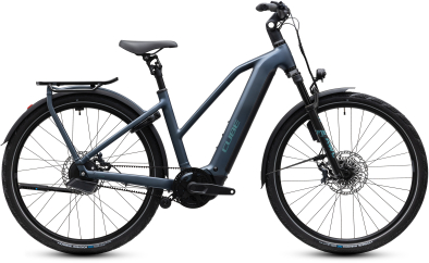 Cube Kathmandu Hybrid Deluxe SLX 800 mineralblue´n´blue 28 2027 Elektromos Onroad Trekking Trapeze Kerékpár - sötétkék