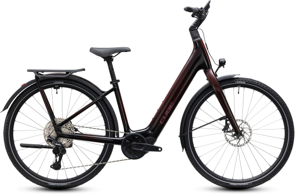 Cube Kathmandu Hybrid C:62 SLX 400X liquidred´n´red 28" 2027 Elektromos Onroad Trekking Easy Entry Kerékpár - bordó