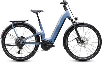 Cube Kathmandu Hybrid ONE11 HPC Pro 800 hazeblue´n´blue 28 2027 Elektromos Offroad Cross Trekking Easy Entry Kerékpár - világoskék