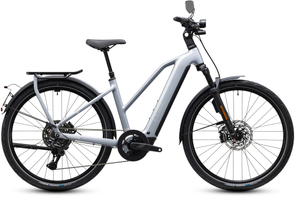 Cube Kathmandu Hybrid 45 800 slategrey´n´chrome 28" 2027 Elektromos Light Hardtail MTB Trapeze Kerékpár - világosszürke
