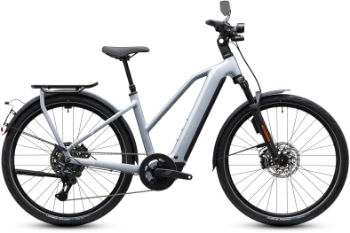 Cube Kathmandu Hybrid 45 800 slategrey´n´chrome 28 2027 Elektromos Light Hardtail MTB Trapeze Kerékpár - világosszürke