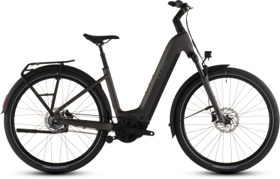 Cube Touring Hybrid Comfort SLX 800 Easy Entry Elektromos Onroad Trekking Kerékpár - charcoal´n´chrome - barna