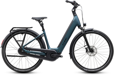Cube Supreme RT Hybrid Comfort EX 600 royalgreen´n´black 28 2027 Elektromos Onroad Trekking Easy Entry Kerékpár - sötétkék