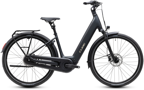 Cube Supreme Hybrid Comfort Pro 600 grey´n´chrome 28" 2027 Elektromos Onroad Trekking Easy Entry Kerékpár - sötétszürke