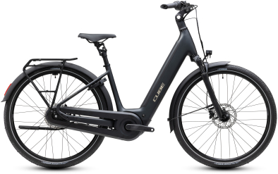 Cube Supreme Hybrid Comfort Pro 600 grey´n´chrome 28 2027 Elektromos Onroad Trekking Easy Entry Kerékpár - sötétszürke