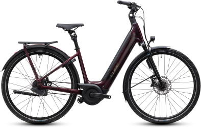 Cube Supreme Hybrid C:62 Deluxe SLT 600 liquidred´n´chrome 28 2027 Elektromos Onroad Trekking Easy Entry Kerékpár - bordó