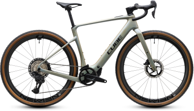 Cube Nuroad Hybrid C:62 SLX 400X glintsand´n´black 28 2027 Elektromos Gravel Kerékpár - világosszürke