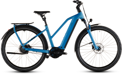 Cube Kathmandu Hybrid Comfort Pro 800 Trapeze Elektromos Onroad Trekking Kerékpár - azure´n´black - kék