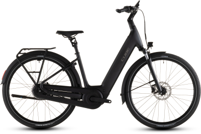 Cube Supreme Hybrid Comfort Pro 600 Easy Entry Elektromos Onroad Trekking Kerékpár - grey´n´chrome - fekete