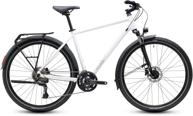 Cube Nature Pro FE metallicwhite´n´reflex 28 2027 Offroad Cross Trekking Kerékpár - fehér