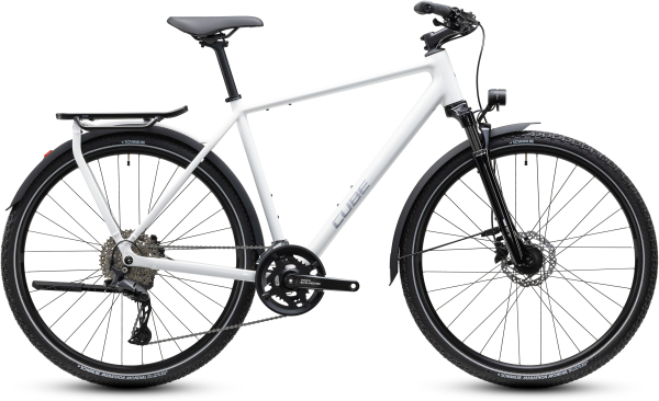Cube Kathmandu Pro metallicwhite´n´chrome 28" 2027 Onroad Trekking Kerékpár - fehér