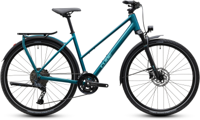 Cube Kathmandu EXC metallicpetrol´n´sea 28 2027 Onroad Trekking Trapeze Kerékpár - sötétkék