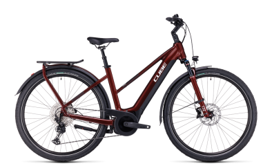 Cube Touring Hybrid EXC 625 Női Elektromos Trekking Kerékpár - piros