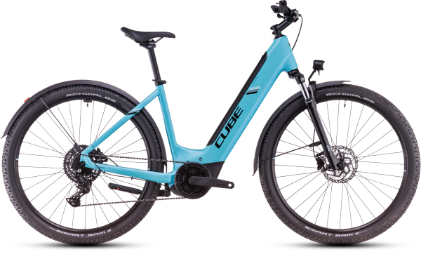 Cube Nuride Hybrid Performance 625 Wh Allroad Easy Entry Női Elektromos Trekking Kerékpár - swimmingpool´n´black - kék